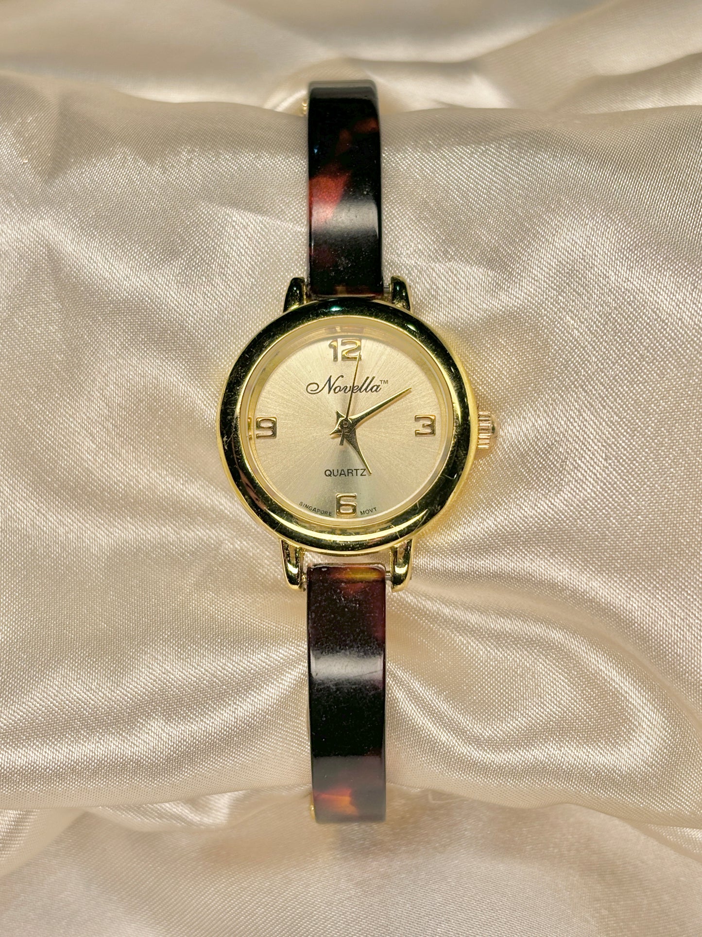 Tortoise Gold Tone "Novella" Watch