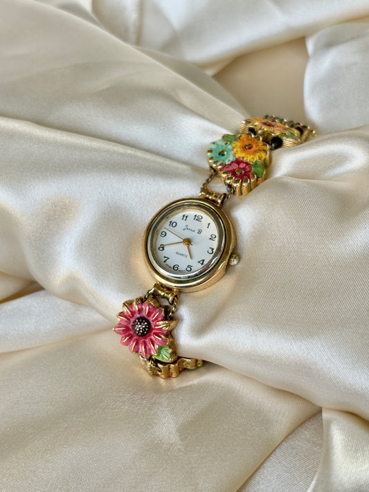 Vintage Flower Charm Watch