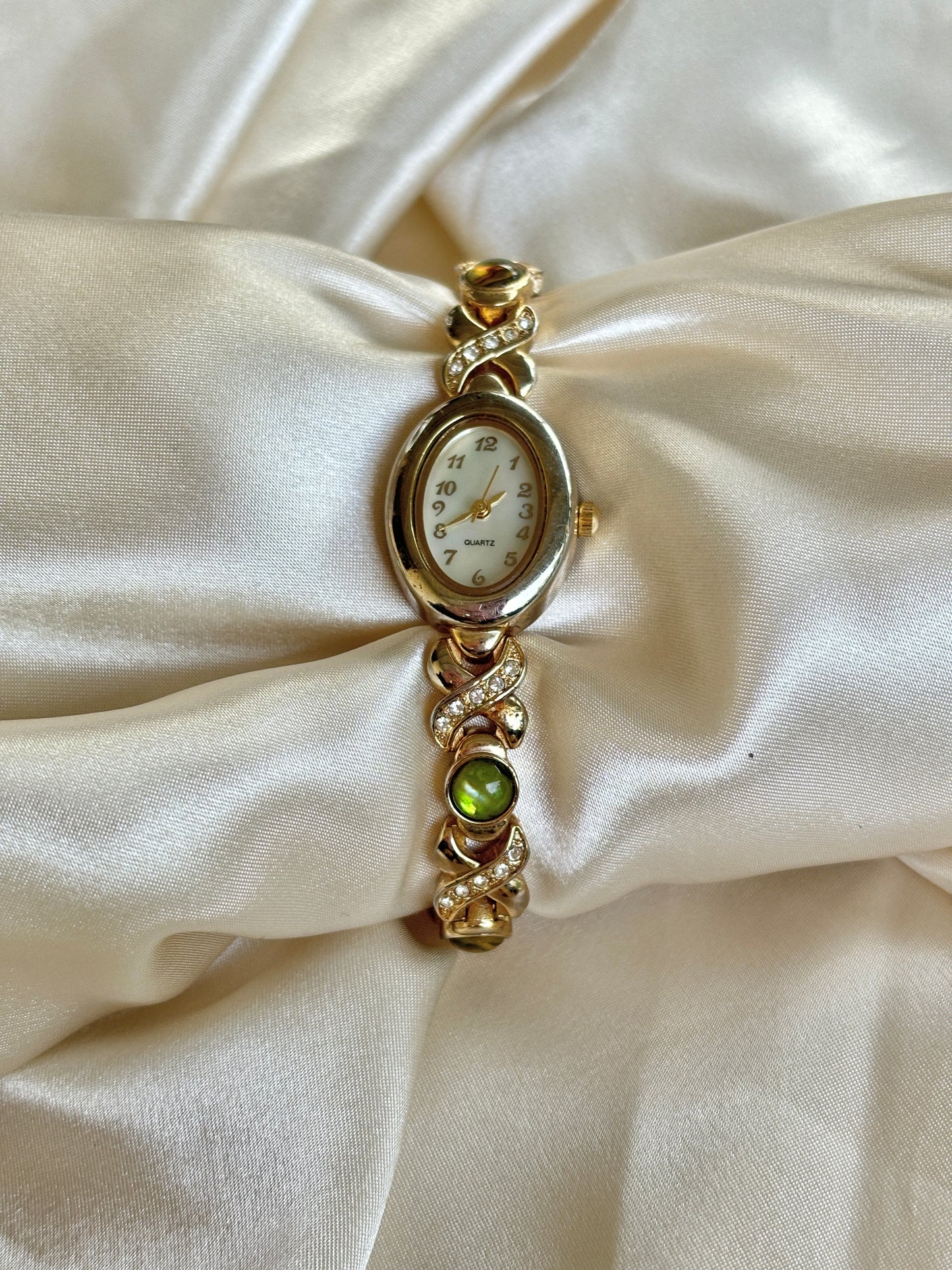 Vintage Abalone Gold Tone Watch