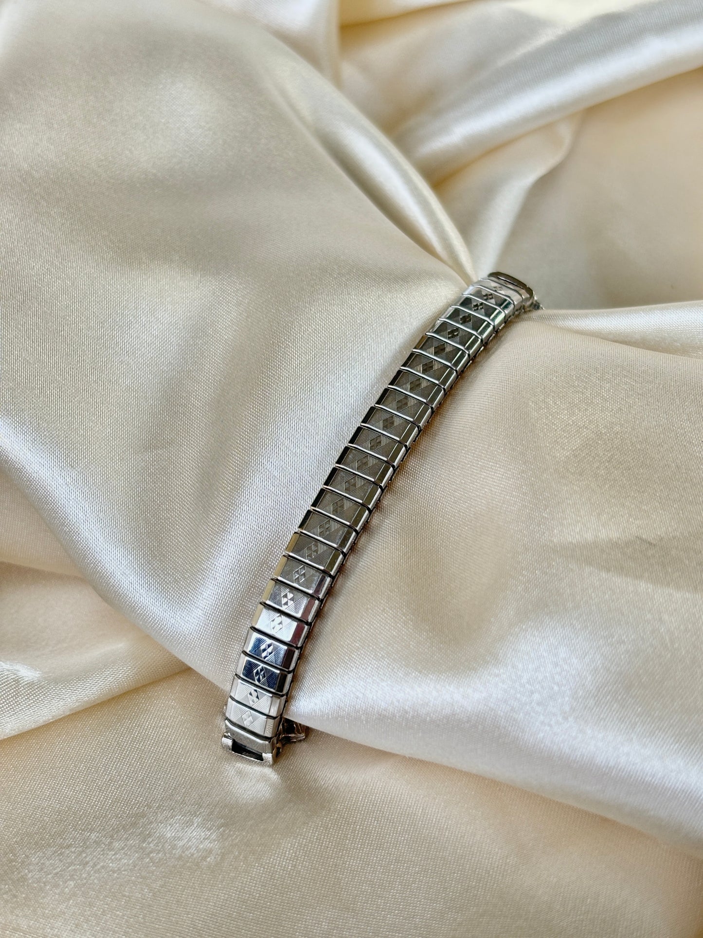 Vintage Silver And Blue Extension Watch