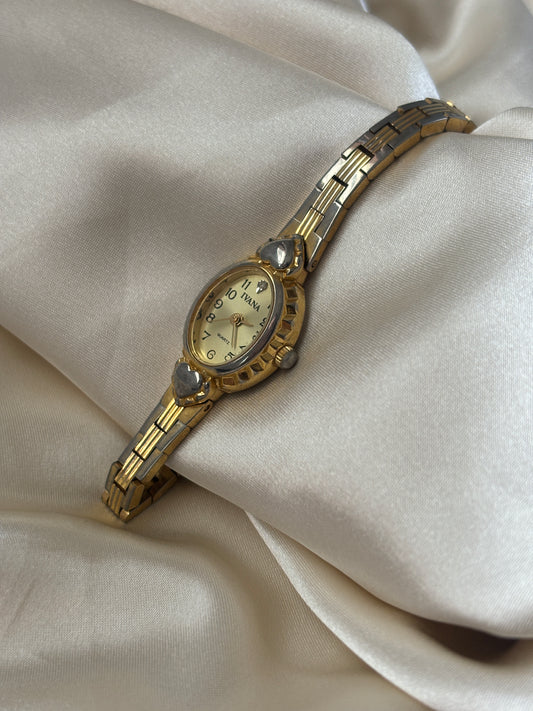 Vintage Heart and Gold Tone Watch