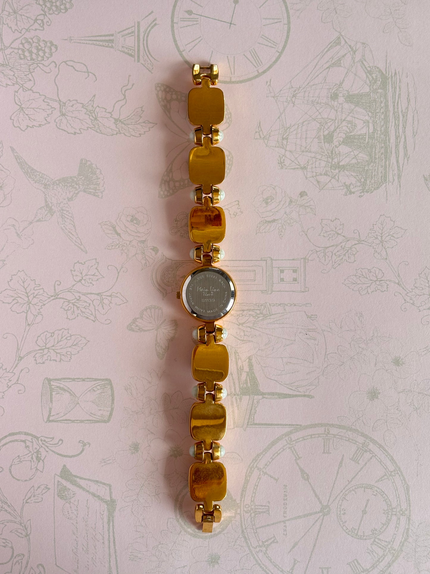 Vintage Gold Toned & Jade Watch