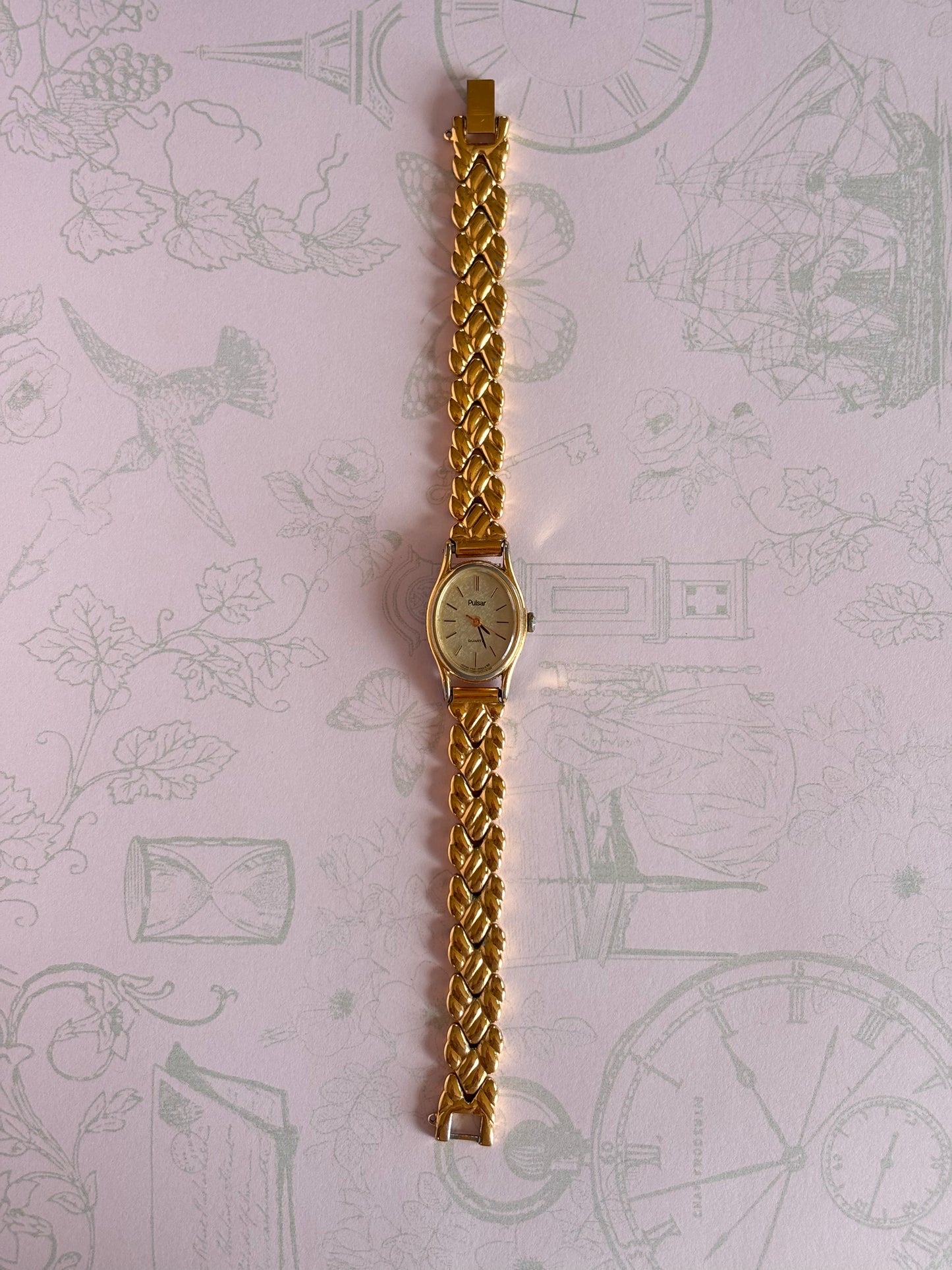 Vintage Braided Gold Tone Watch