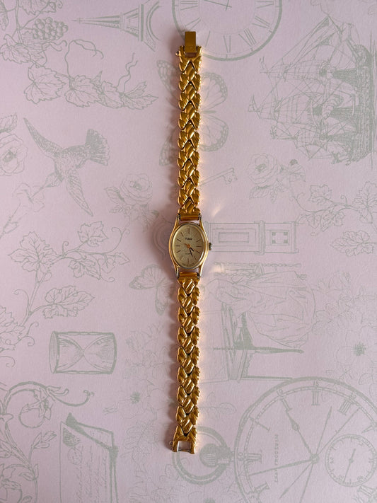 Vintage Braided Gold Tone Watch