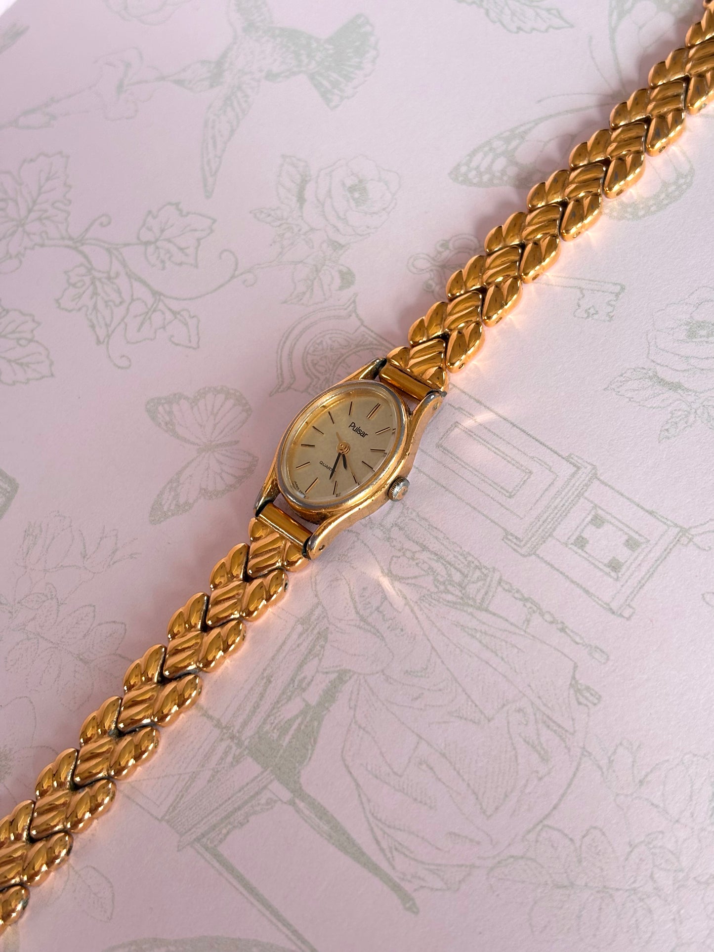 Vintage Braided Gold Tone Watch