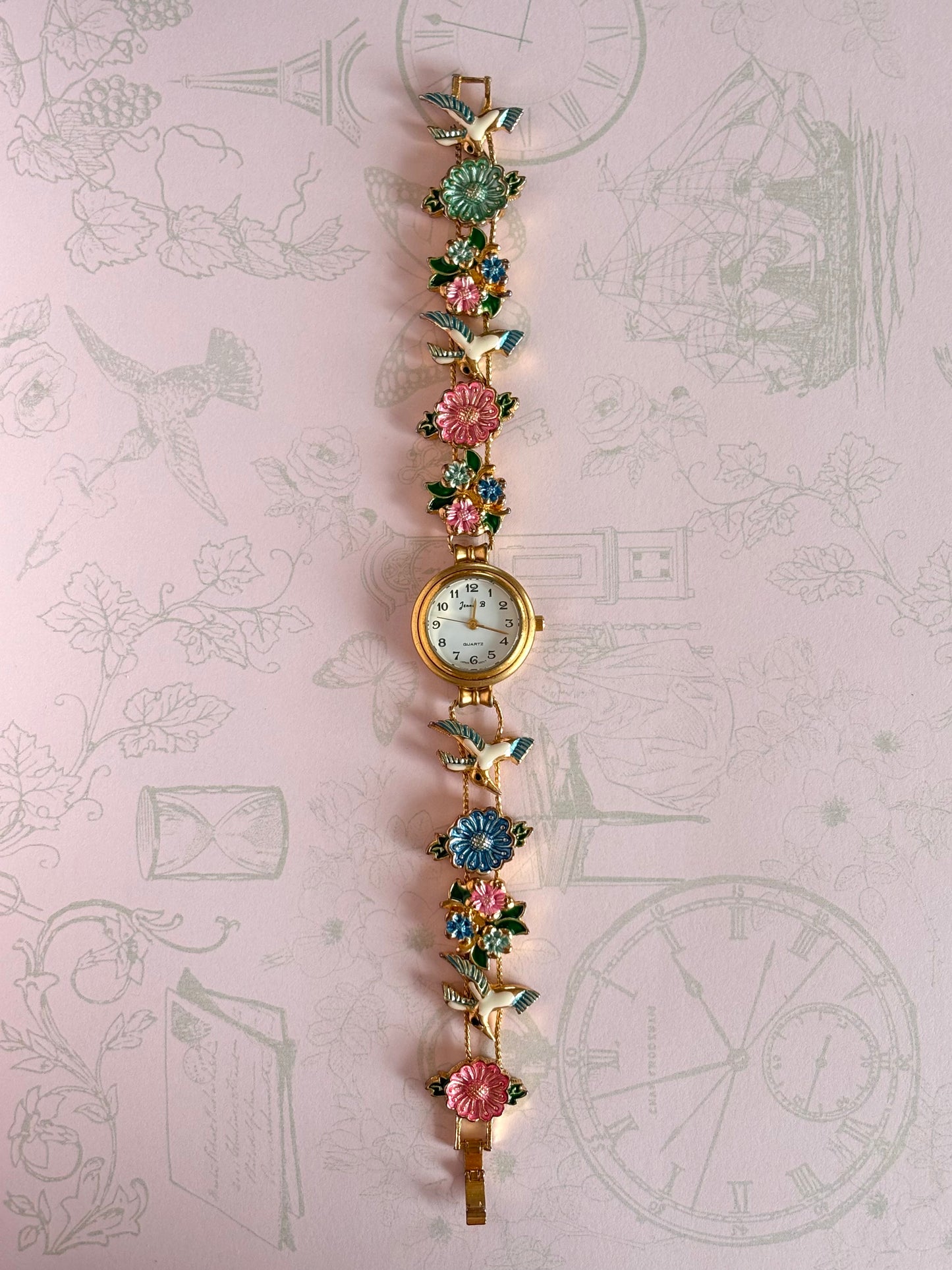 Jennie B Vintage Hummingbird/Flower Watch