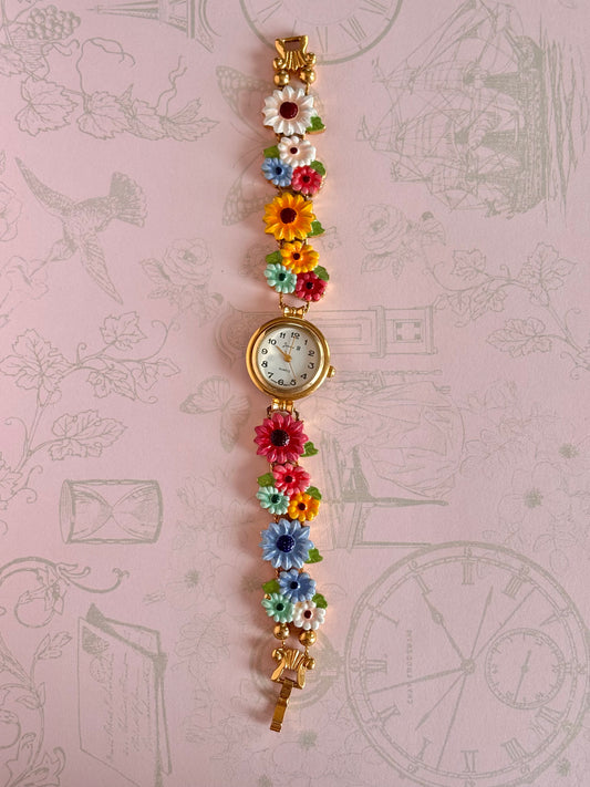 Jennie B Vintage Flower Charm Watch