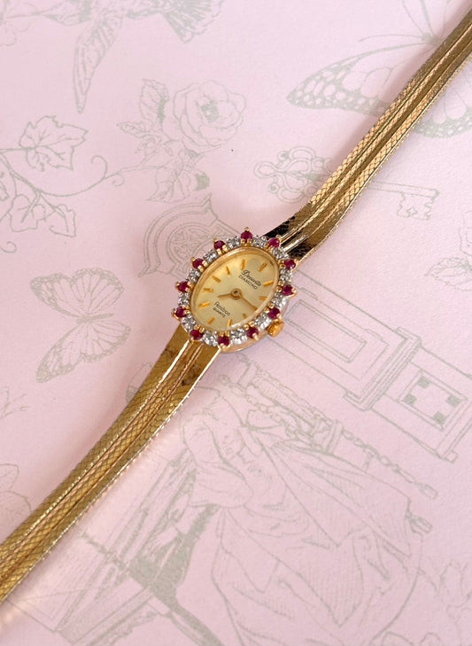 Vintage Dainty Rhinestone Bezel Watch