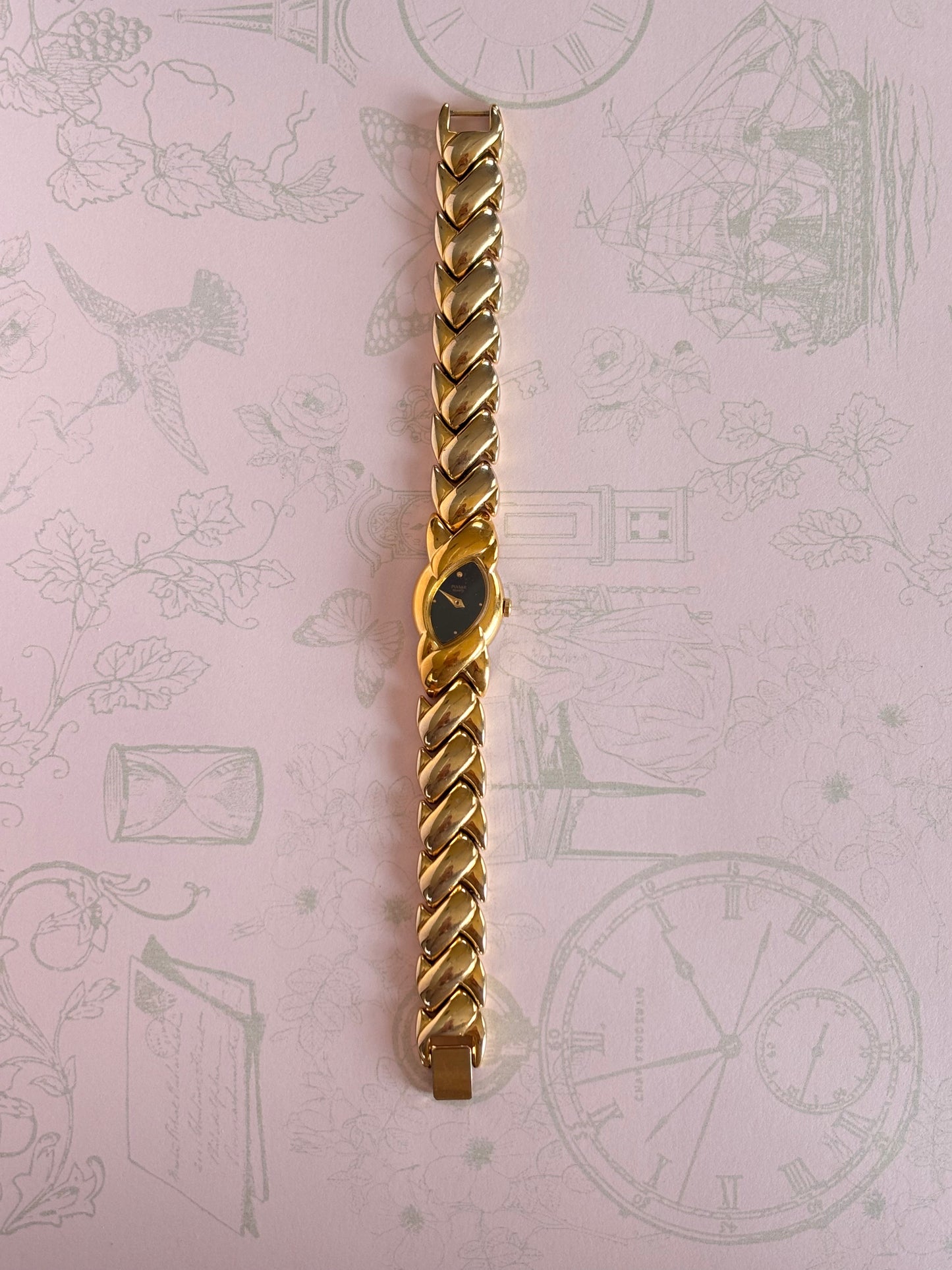 RARE Chunky Linked Watch With Black Dial