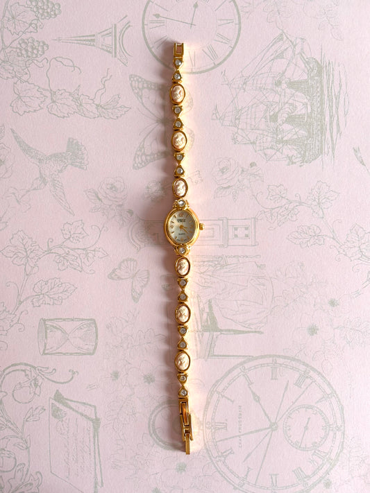 Vintage Gold Toned Cameo Watch