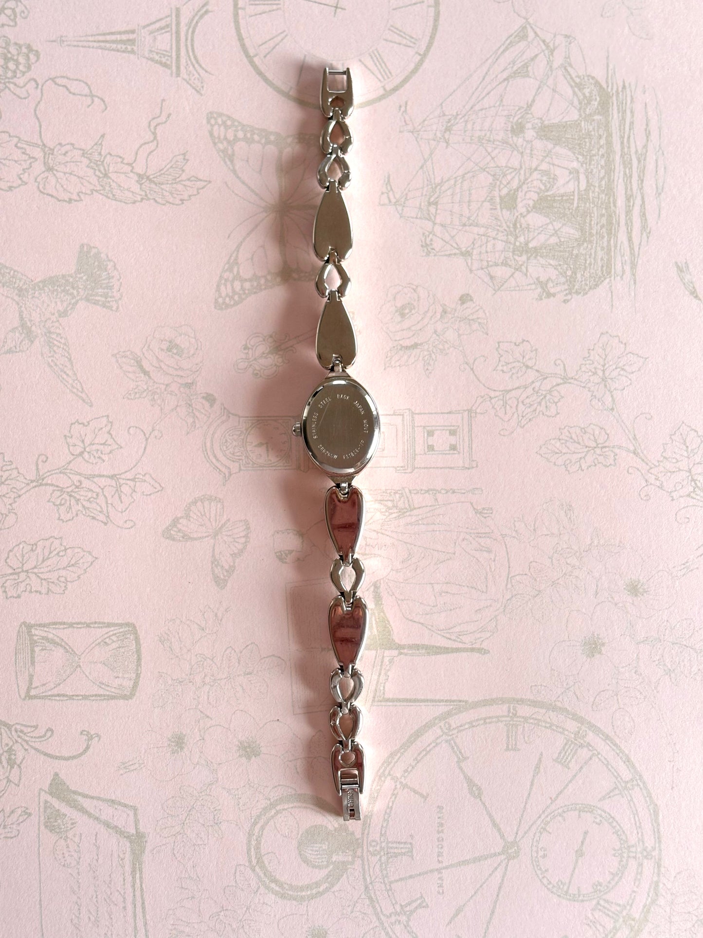 Vintage Silver Watch with Purple Teardrop Gemstones