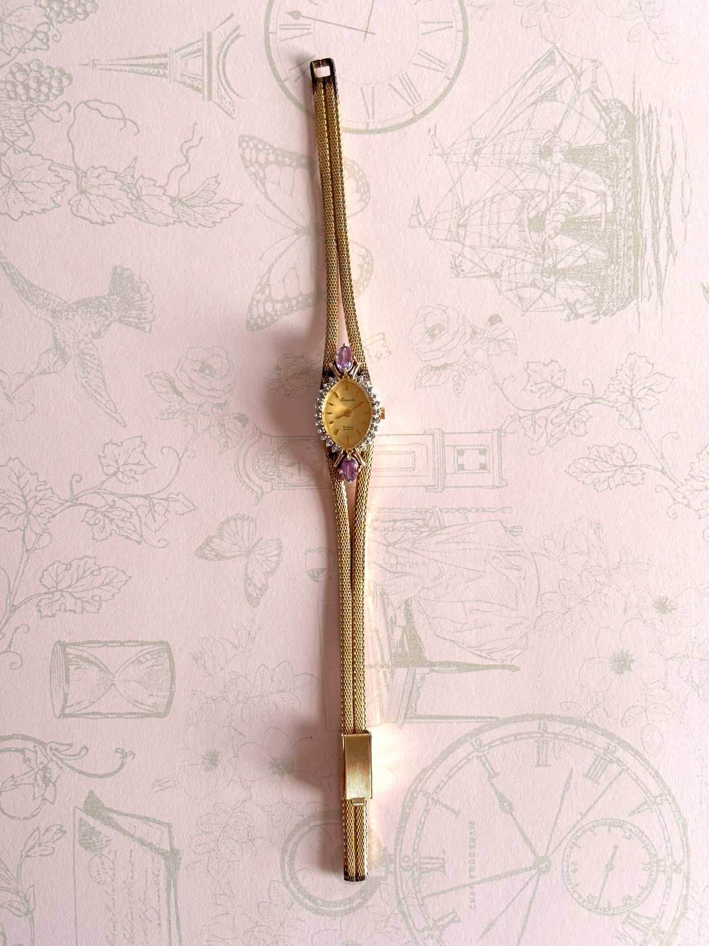 VERY RARE Vintage Purple Gemstone Watch