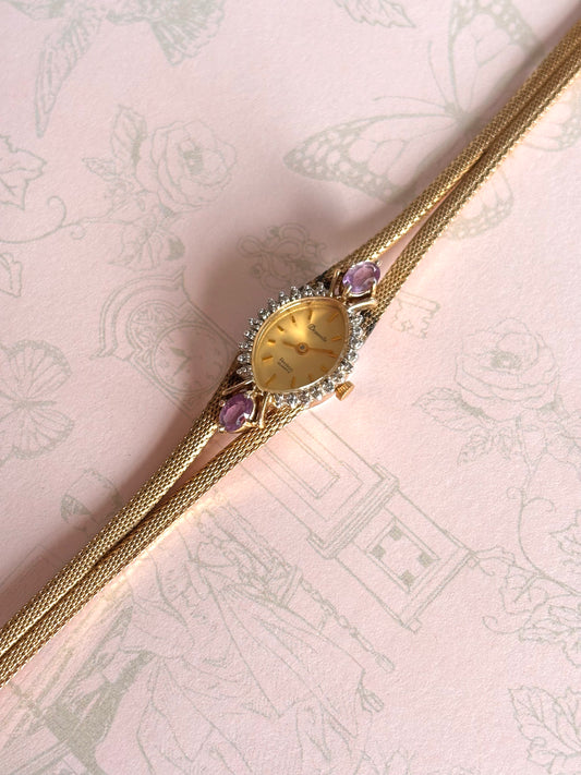 VERY RARE Vintage Purple Gemstone Watch