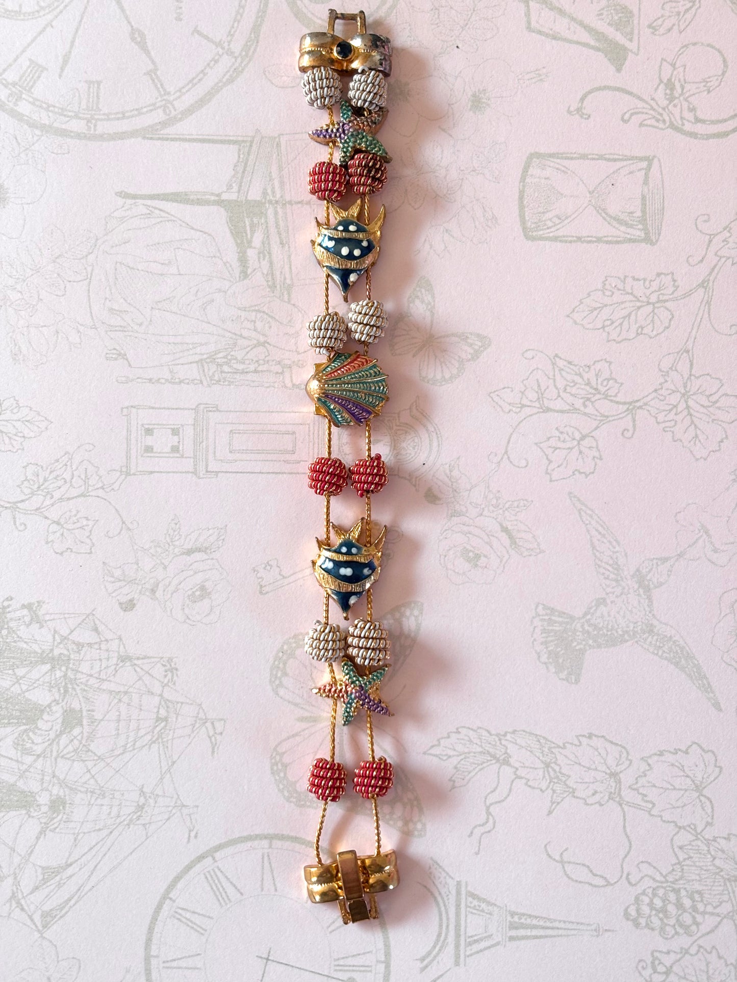 Slide Charm Sea Life Enamel Bracelet
