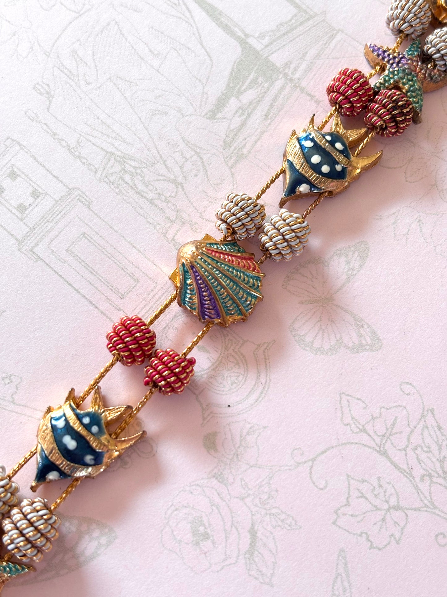 Slide Charm Sea Life Enamel Bracelet