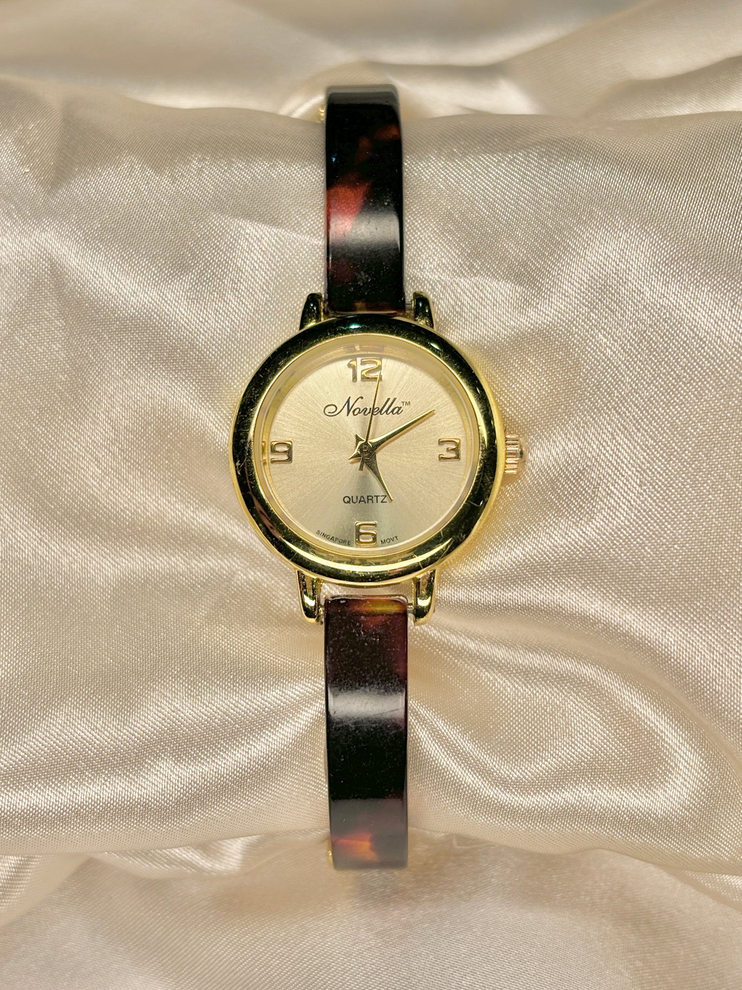 Tortoise Gold Tone "Novella" Watch